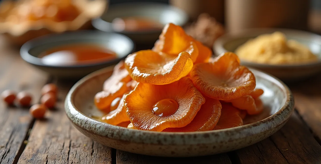 Arrangement artistique d'ingrédients québécois saisonniers sur une table en bois rustique