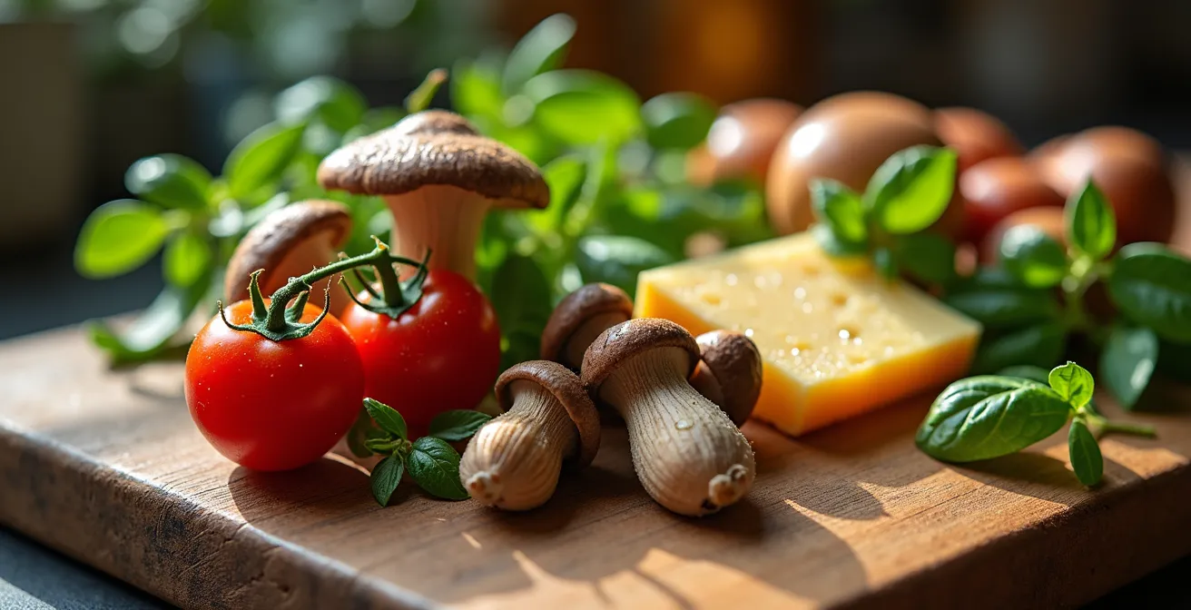 Gros plan sur des ingrédients locaux québécois dans une cuisine de bistro